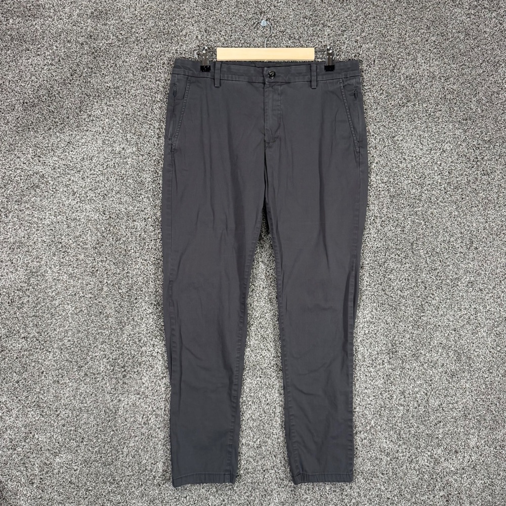 Birddogs Pants Mens 34/32 (Fits 34/30) Gray Lined Cotton Stretch Performance
